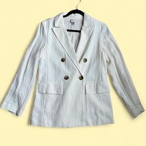 a new day Women's Cream Double-Breasted Blazer